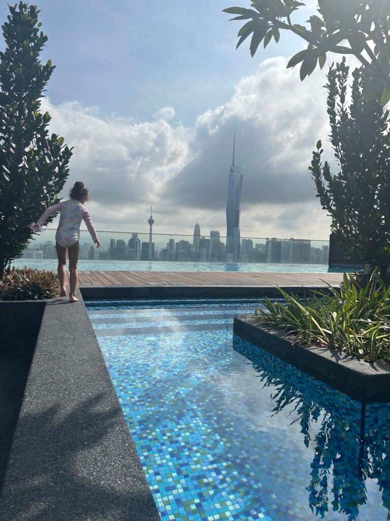 girl exploring the world with her family